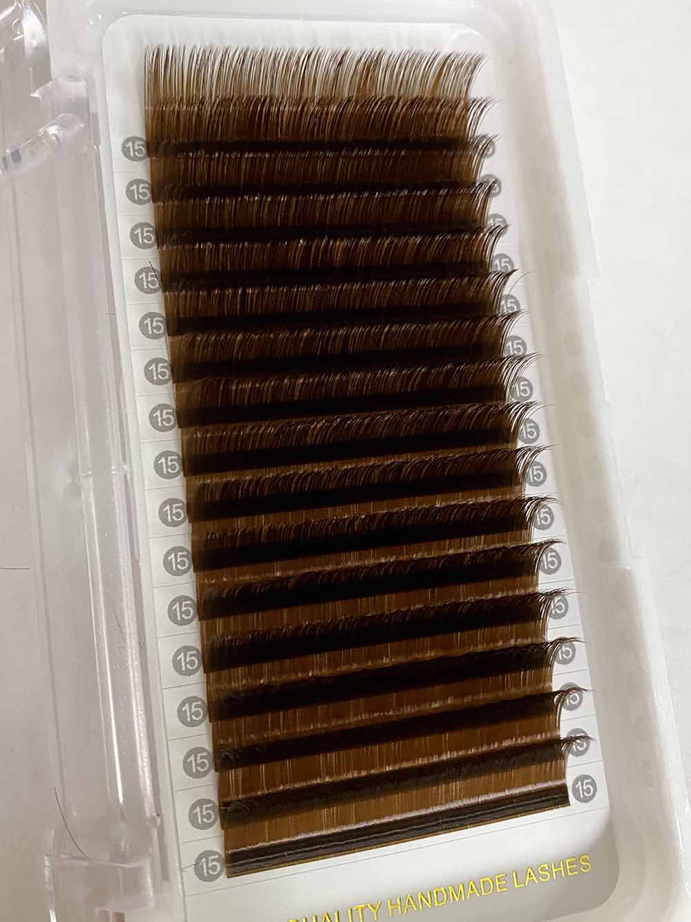 Caramel Brown Color Lash Extensions 16 Lines