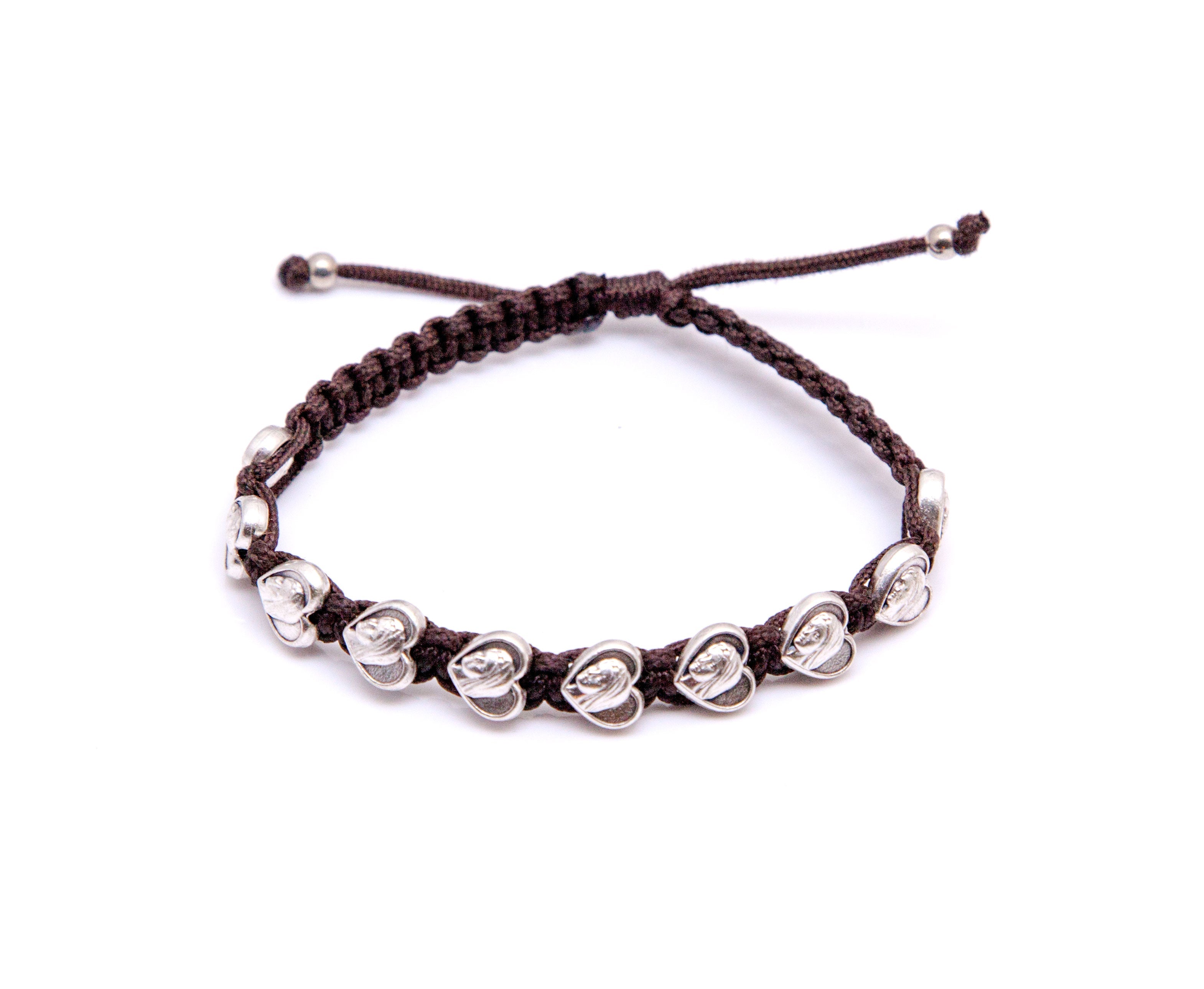Our Lady of Medjugorje Rosary Bracelet - Dark Cord