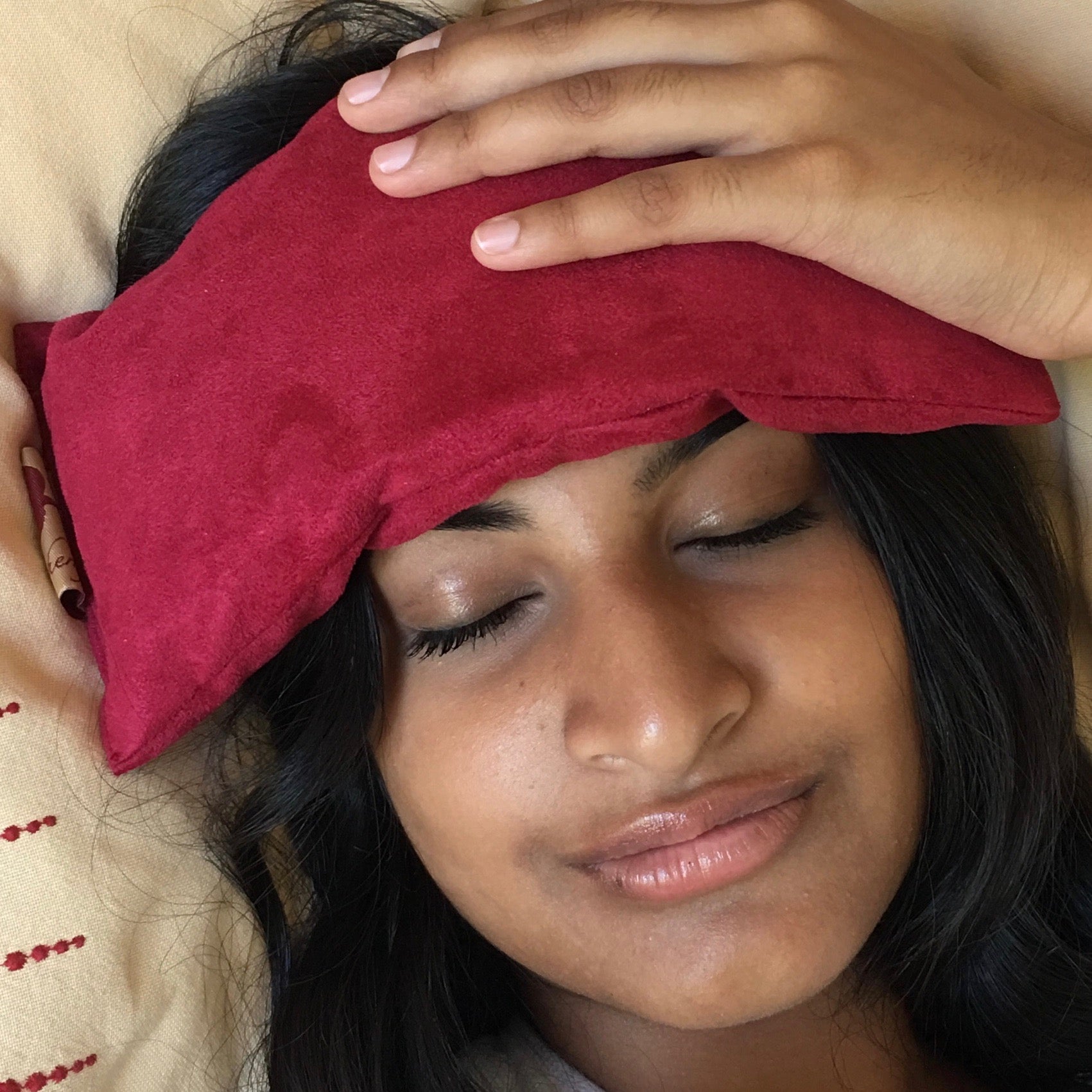 Eye Pillow in Plush Red Ultra-Suede