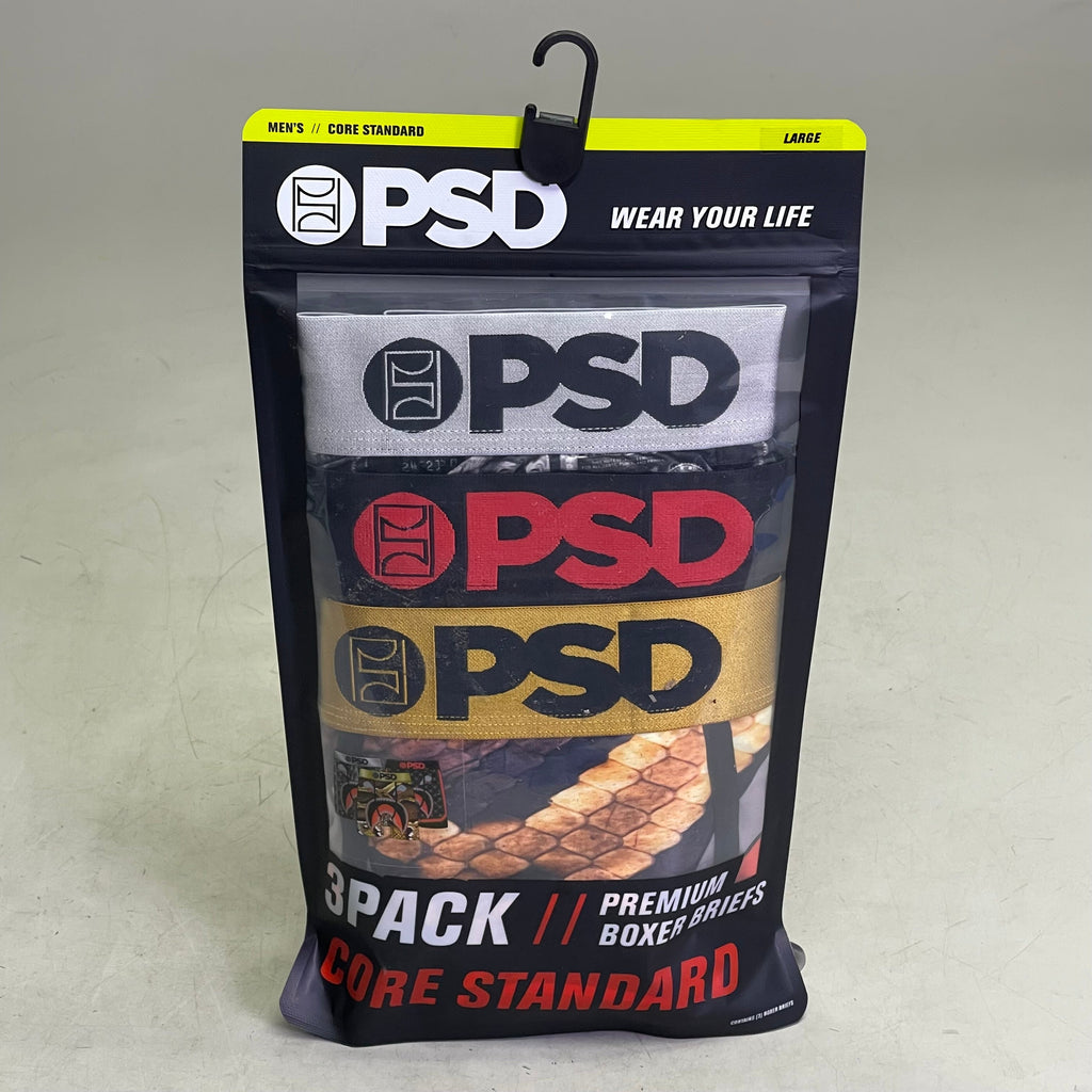 PSD (3 PACK) Warface Men's Boxer Briefs Large WF CASH RICH
