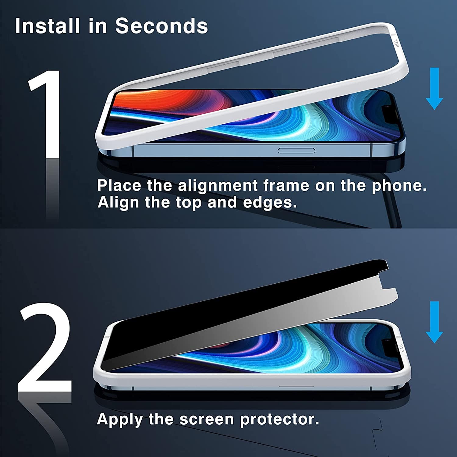 ZeroDamage Privacy Screen Protector (2-Pack) - iPhone 13 Pro Max and iPhone 14 Plus
