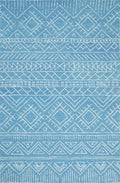Blue Modern Contemporary Hand Tufted Wool Area Rug