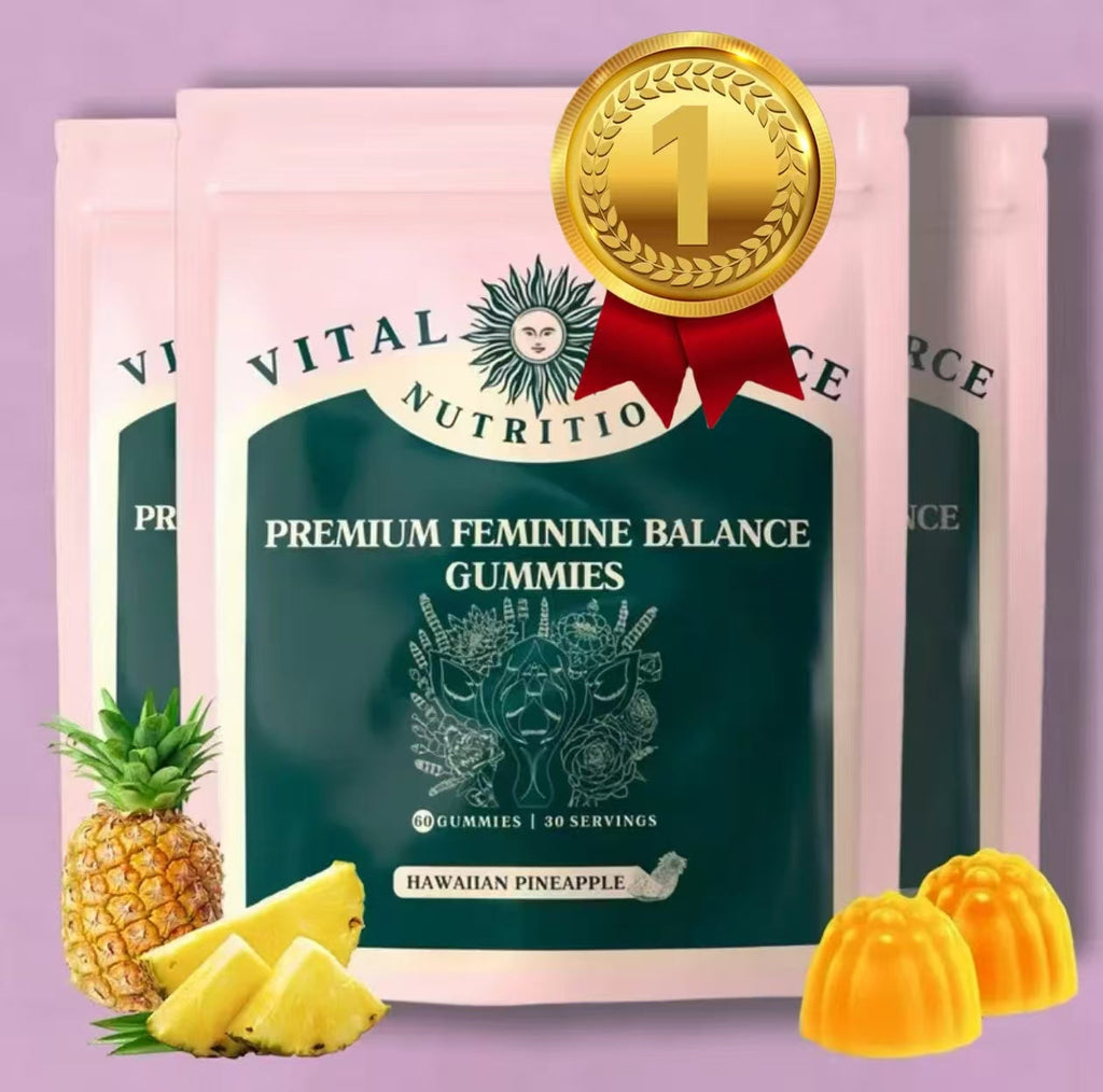 Premium Feminine Balance Gummies - for Women’s Health & Wellness - Immune Support - Vegan, Gluten-Free & Halal - Hawaiian Pineapple - 60 Gummies - 30 Servings