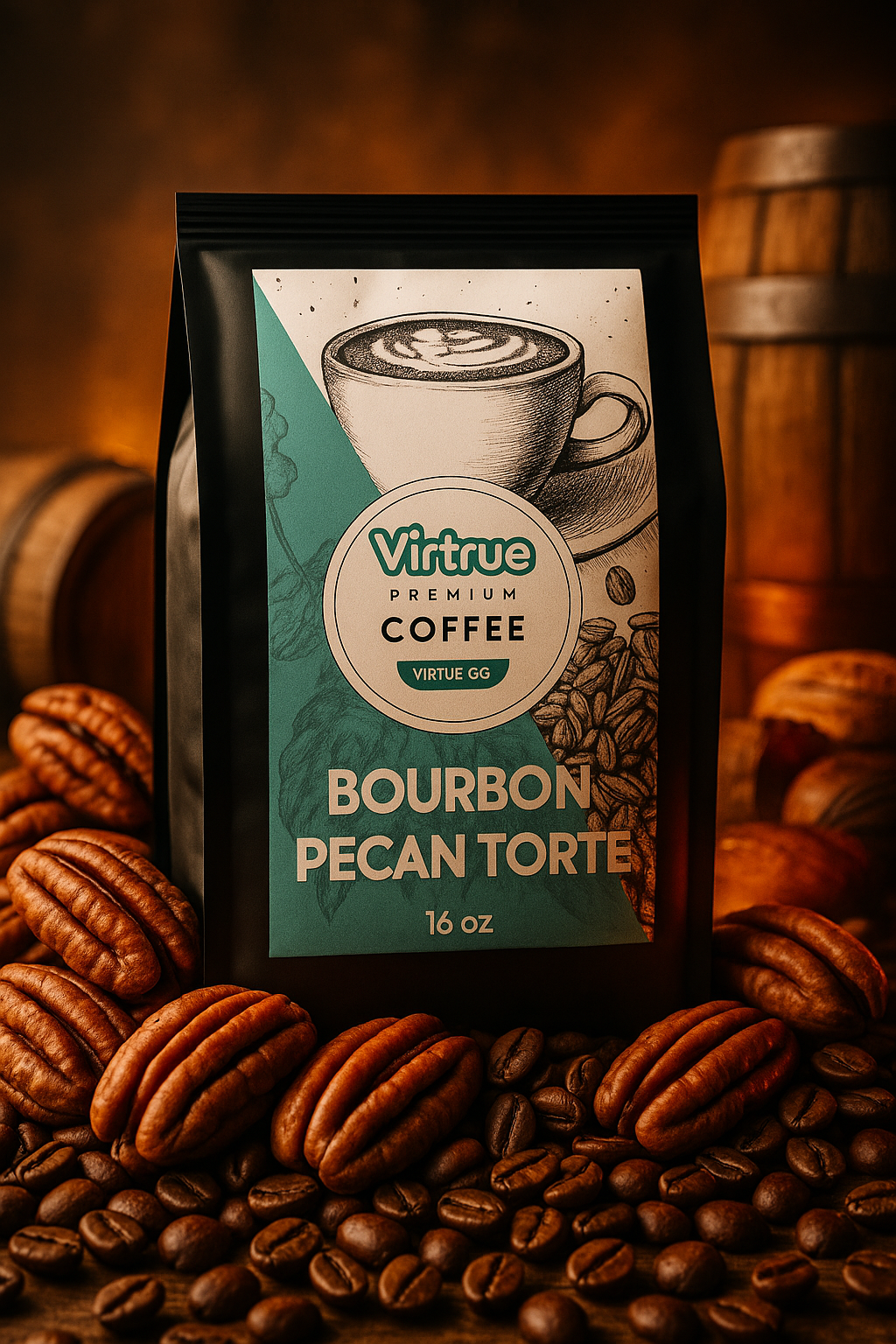 Bourbon Pecan Torte Flavored Coffee – 16oz | Virtrue Premium