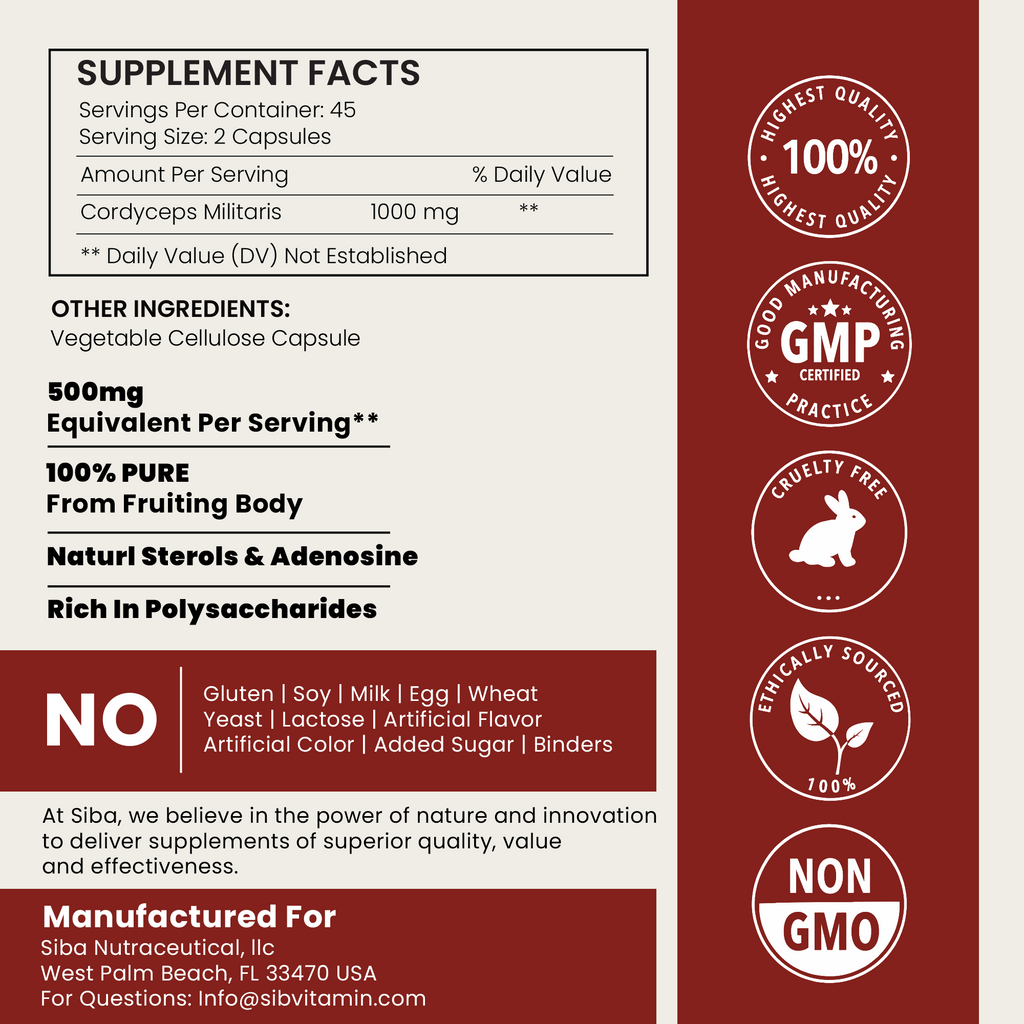 Cordyceps Militaris Mushroom Capsules