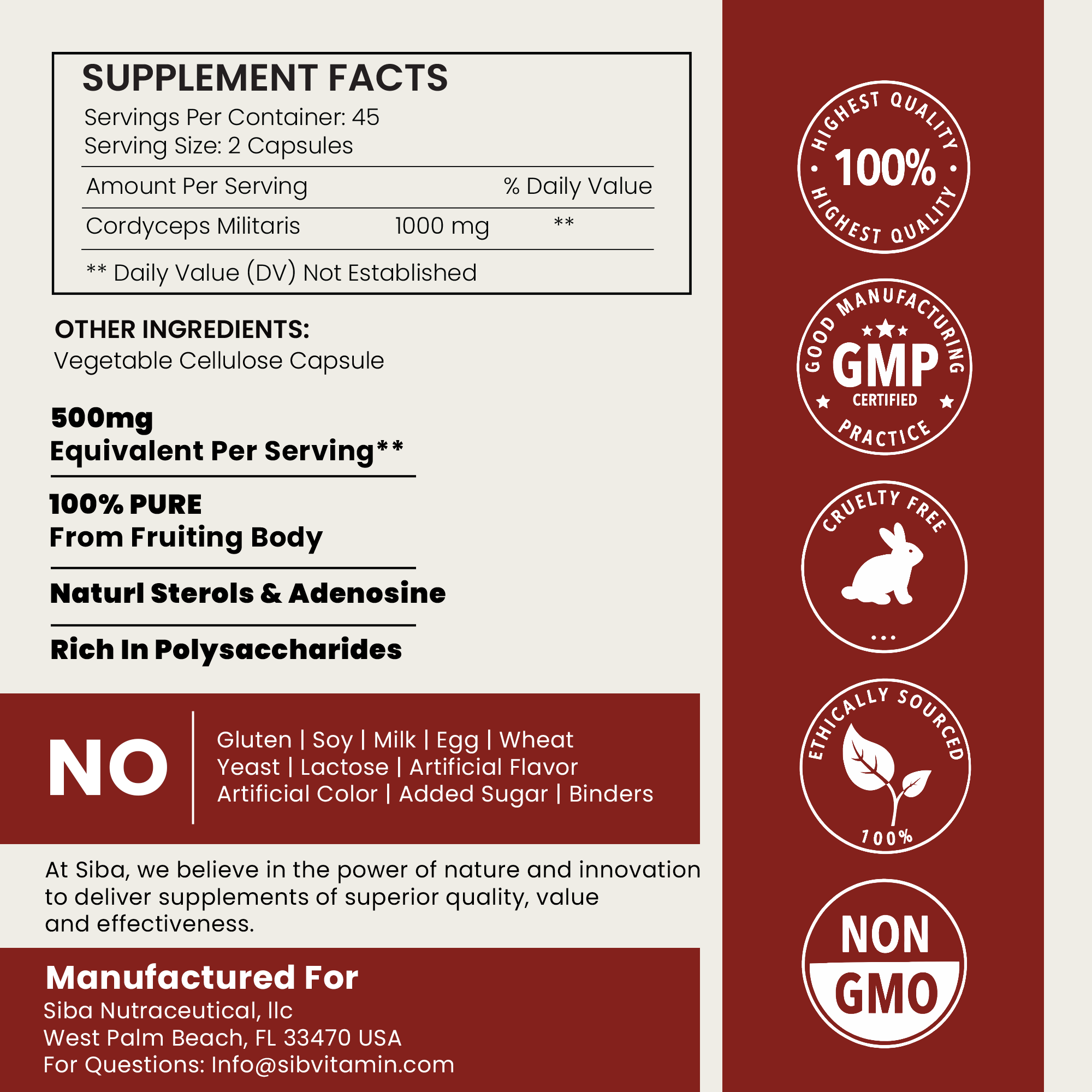 Cordyceps Militaris Mushroom Capsules