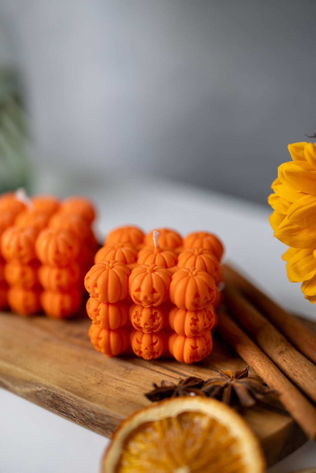 Halloween Pumpkin Soy Candle – Face Bubble Pumpkin Candle, Spooky Décor
