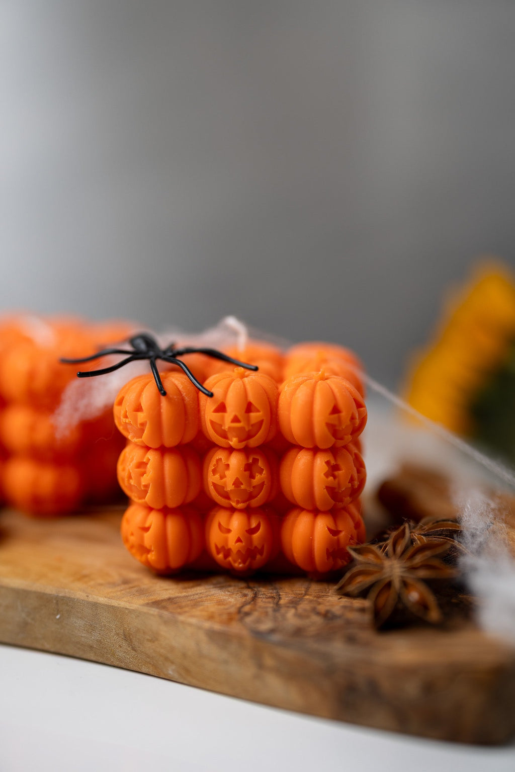 Halloween Pumpkin Soy Candle – Face Bubble Pumpkin Candle, Spooky Décor