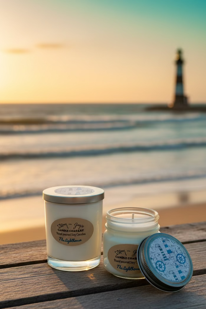 The Lighthouse Soy Candle – Clean & Coastal Scent | Mam Jam’s