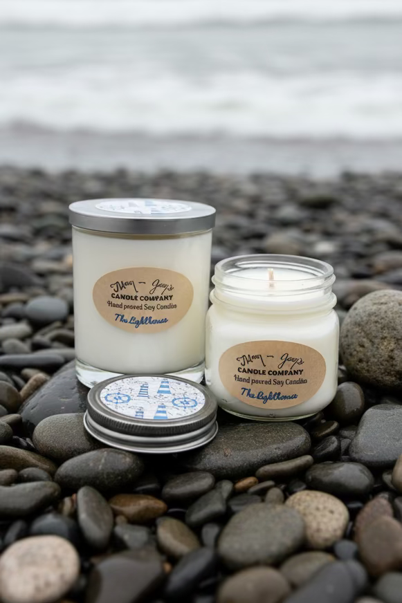 The Lighthouse Soy Candle – Clean & Coastal Scent | Mam Jam’s