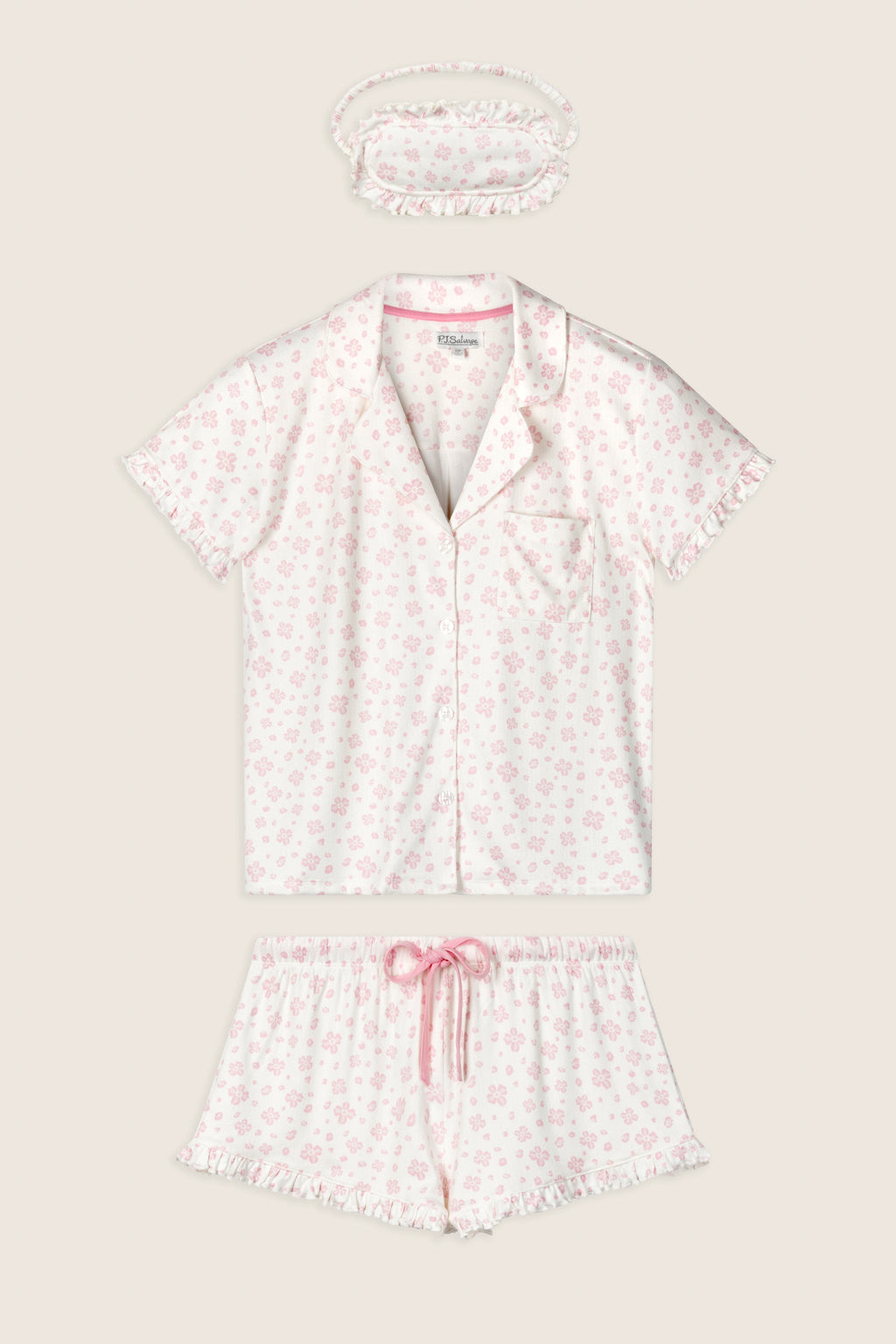 Pretty Petals Sweet Pink Floral Print 3-Piece PJ Set
