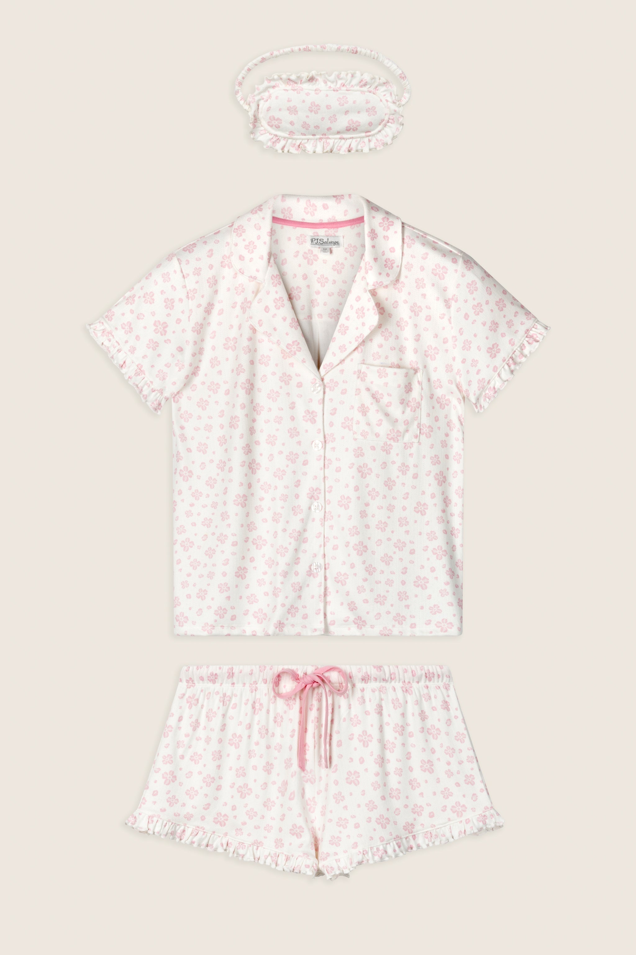 Pretty Petals Sweet Pink Floral Print 3-Piece PJ Set