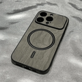 Luxury Wood Grain Magsafe Shockproof iPhone Case