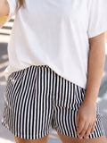 Trouser Shorts, Black Stripes