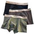 3Pcs Men's Cotton Underwear Mid Rise Soft Breathable Boxer Shorts Briefs High Elastic Comfortable Boyshort Large Size Underwear