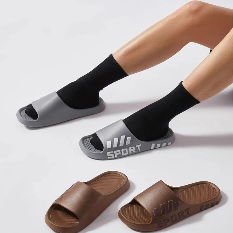 Summer Fashion Slippers For Men Indoor Outdoor Sandals Beach Flip Flop Thick Sole Male Slides Summer Non-Slip Men Shower Slipper