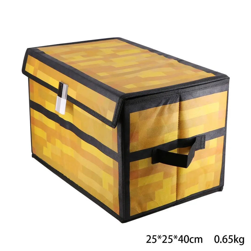 Pixel Style Storage Chest Large Capacity Foldable Fabric Box with Handles Dustproof Clothes Blanket Organizer for Kid Home Decor