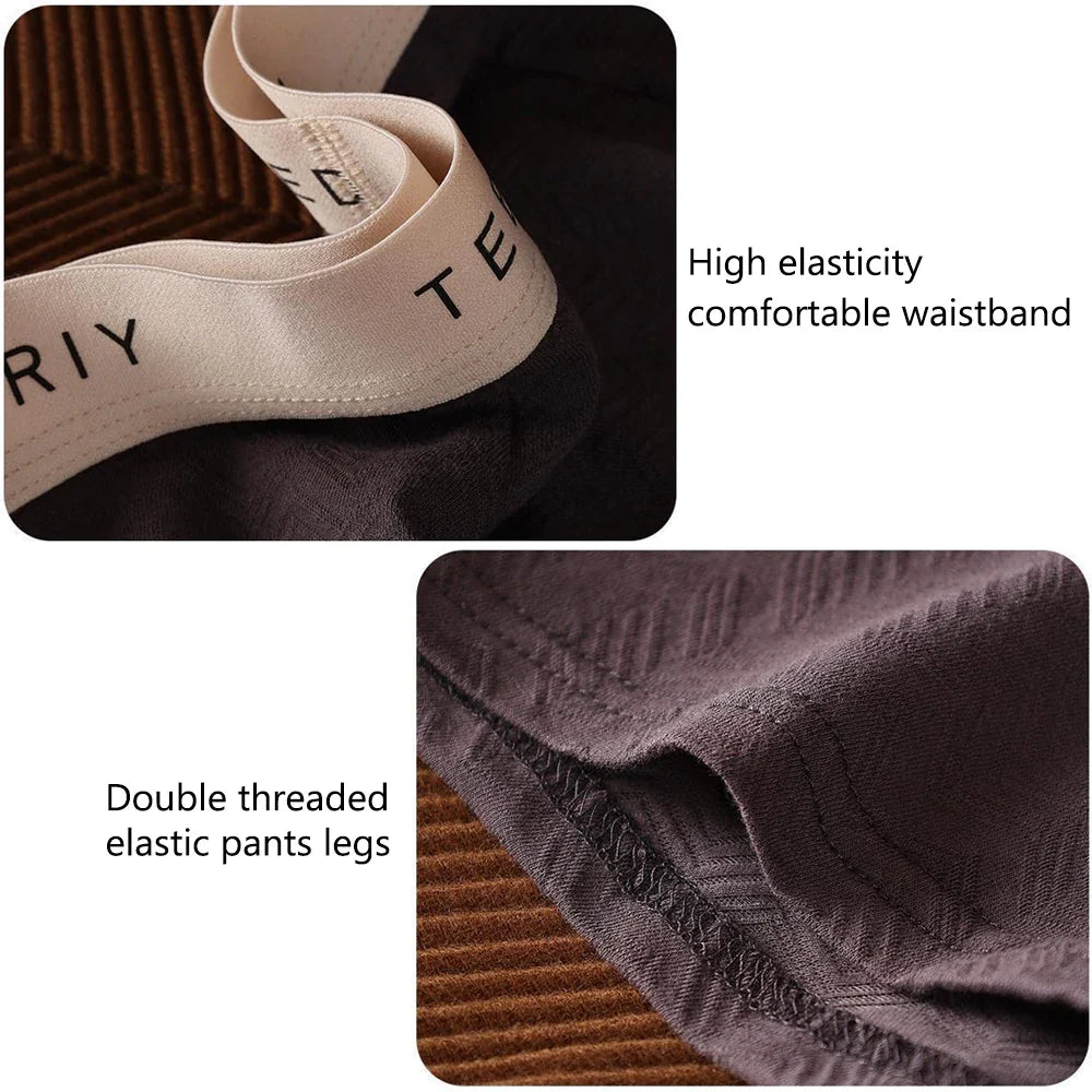 3Pcs Men's Cotton Underwear Mid Rise Soft Breathable Boxer Shorts Briefs High Elastic Comfortable Boyshort Large Size Underwear