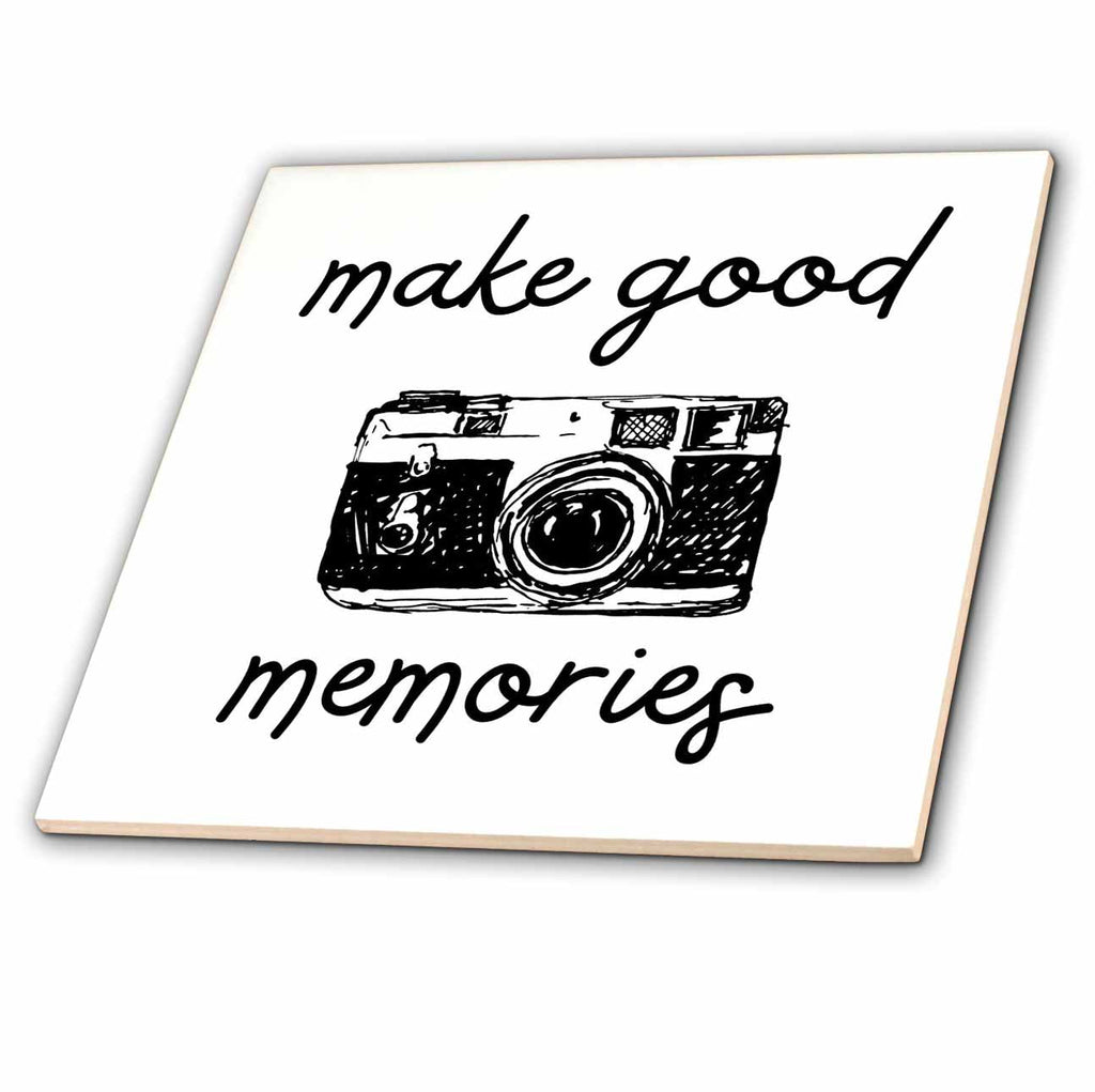 3dRose Make Good Memories Wall Quotes Art Decor for Peaceful and Energetic Home - Tiles (ct-376502)