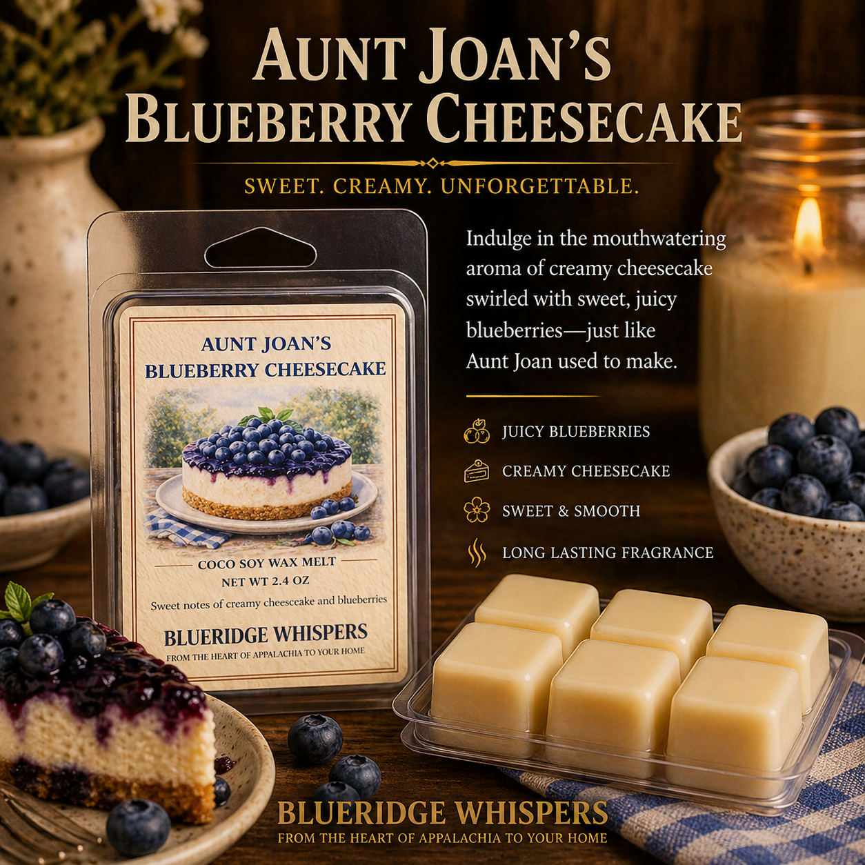 Aunt Joans Blueberry Cheesecake Soy Wax Melts