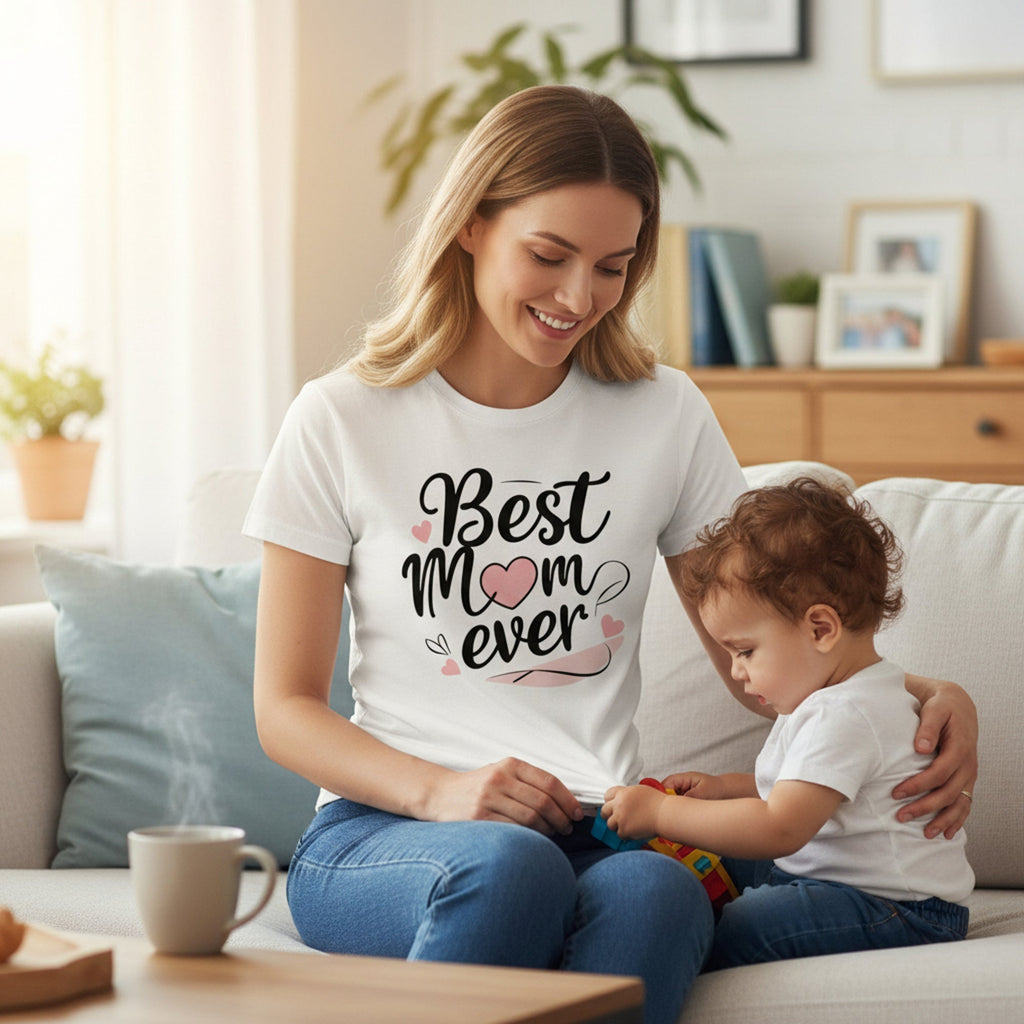 Best Mom Ever T Shirt Cotton Gift for Mother’s Day Birthday