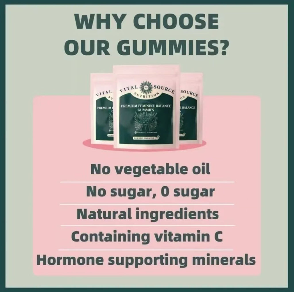 Premium Feminine Balance Gummies - for Women’s Health & Wellness - Immune Support - Vegan, Gluten-Free & Halal - Hawaiian Pineapple - 60 Gummies - 30 Servings