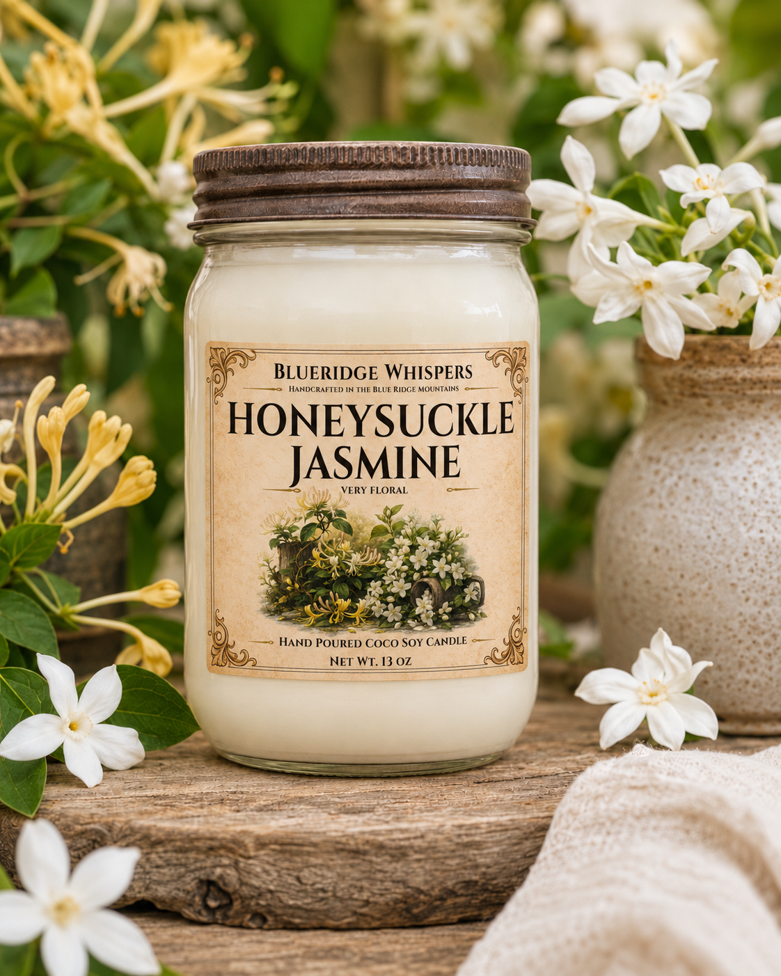 Honeysuckle & Jasmine | Hand-Poured Garden Morning Candle