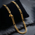 Men’s Figaro Chain Necklace 20in 7mm 18K Gold Stainless Steel Stylish Jewelry