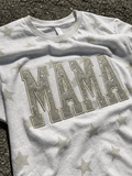 Personalized Glitter Varsity Name Shirt | Custom Embroidered Code Five Star Print Tee