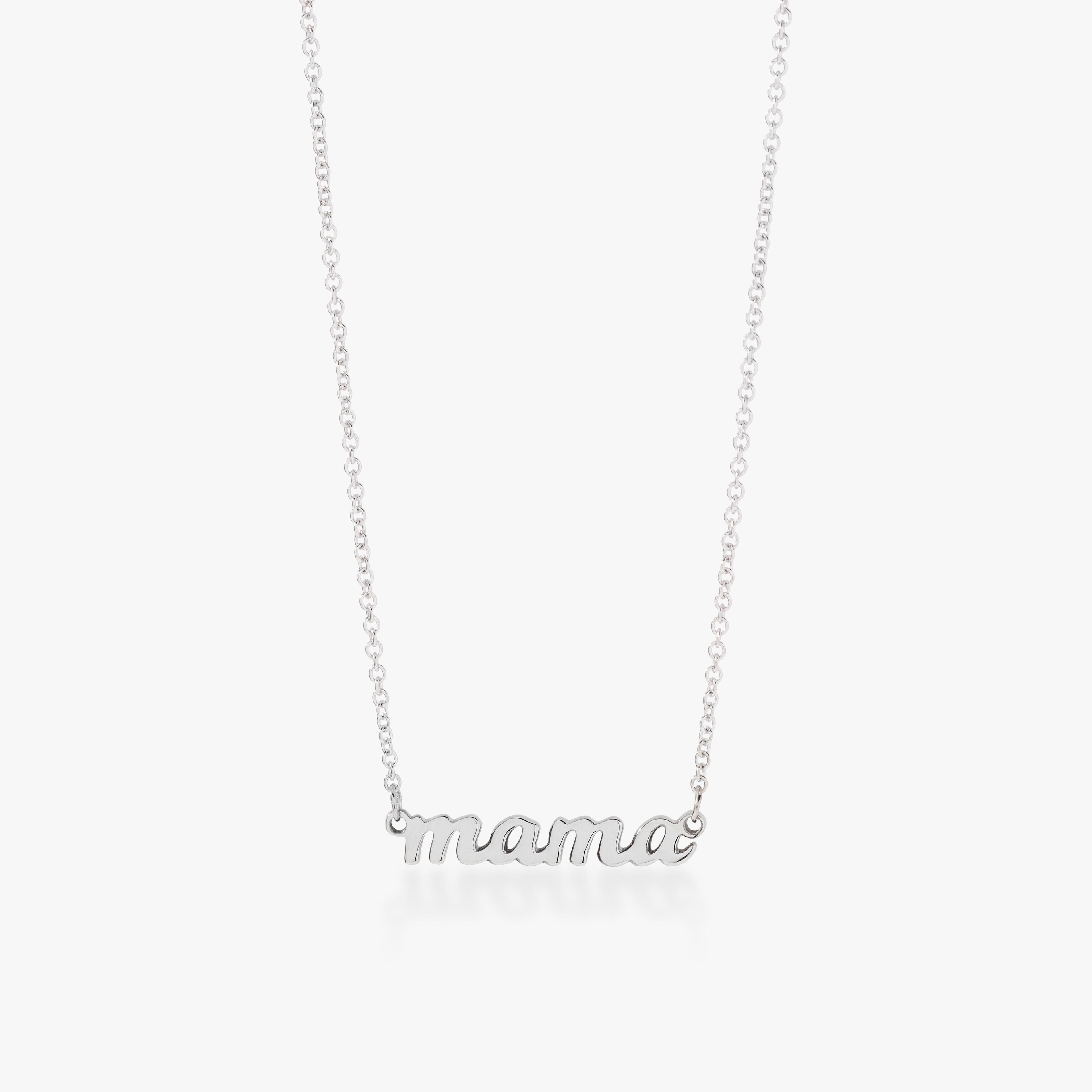 Script Mama Nameplate Necklace
