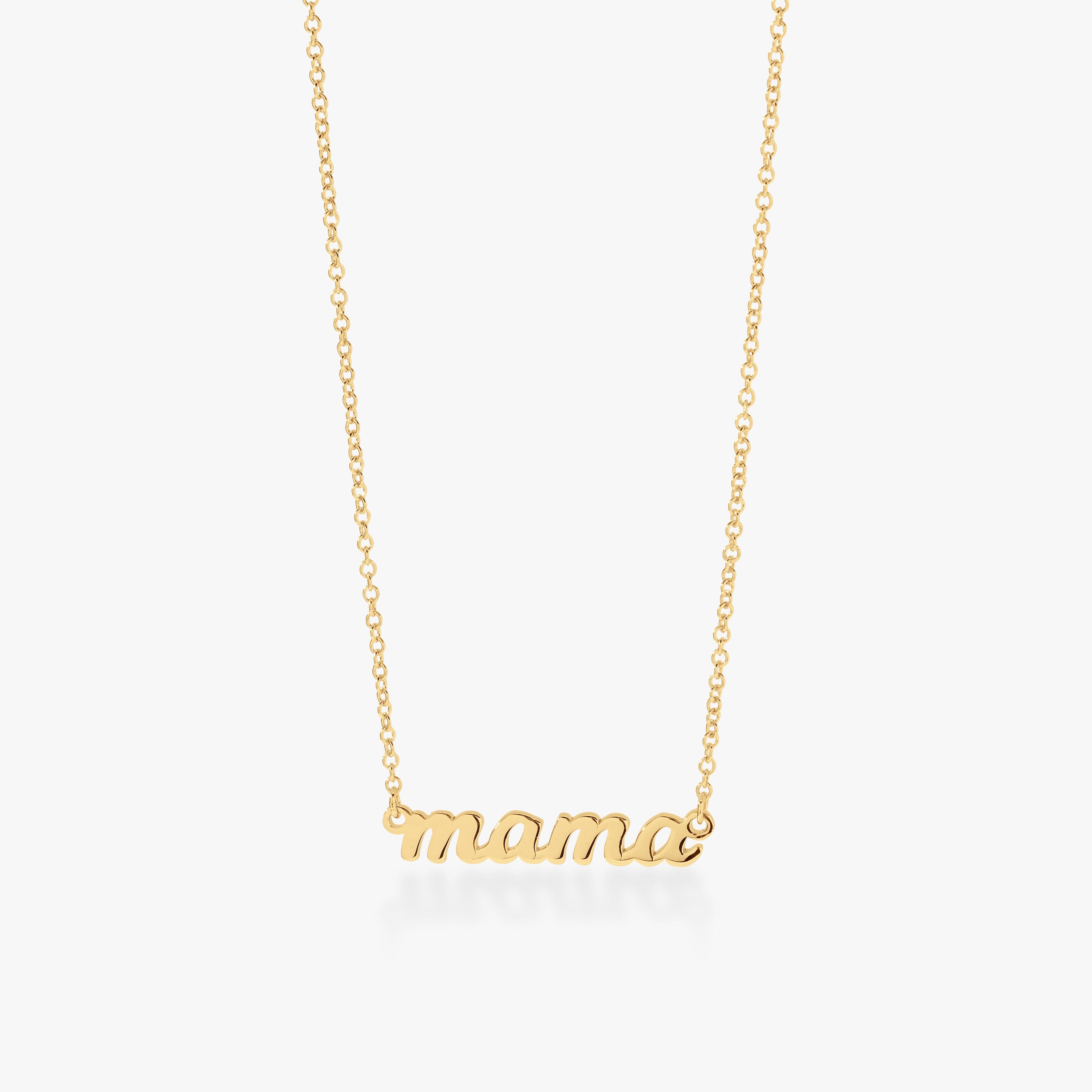 Script Mama Nameplate Necklace
