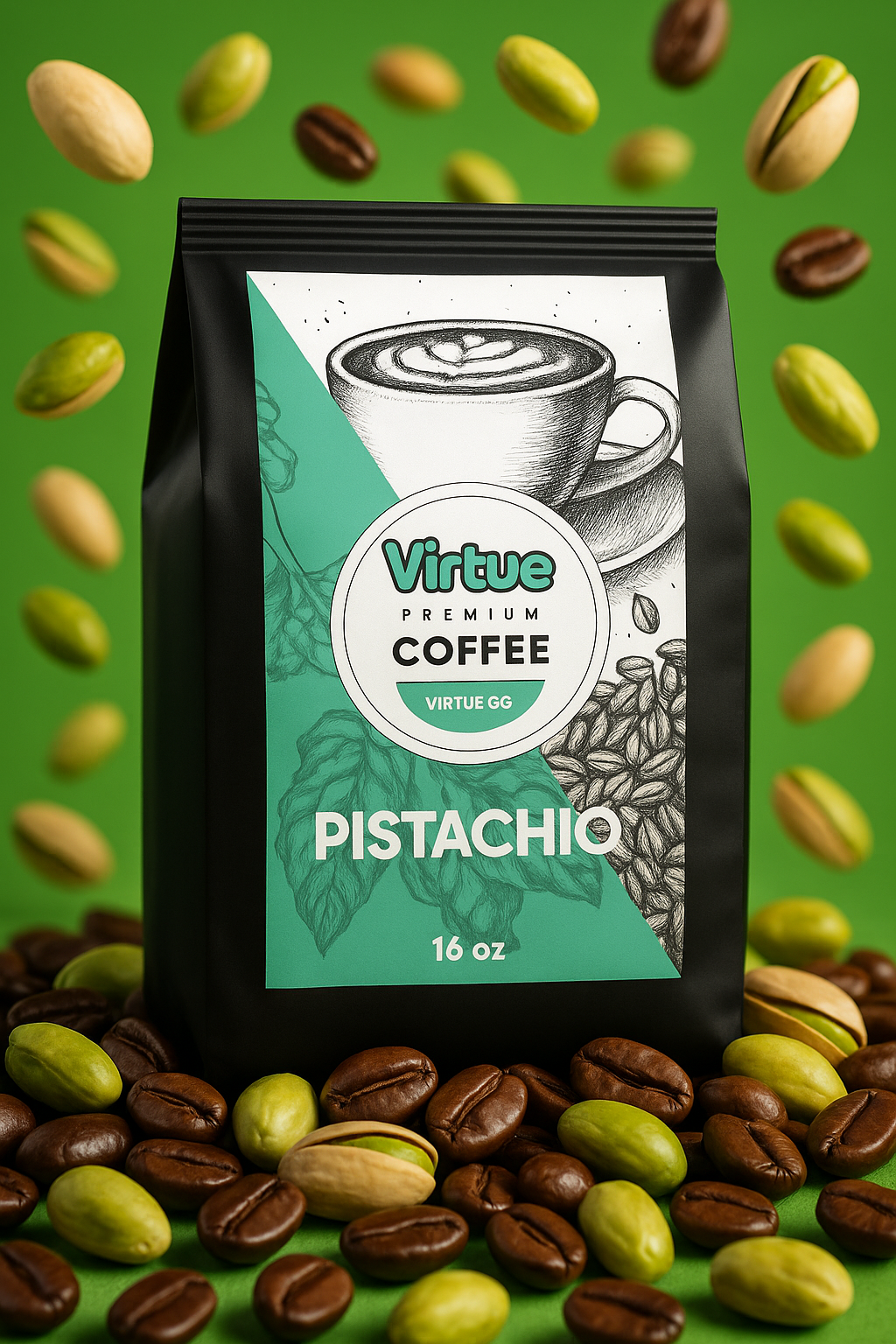Pistachio Flavored Coffee – 16oz | Virtrue Premium