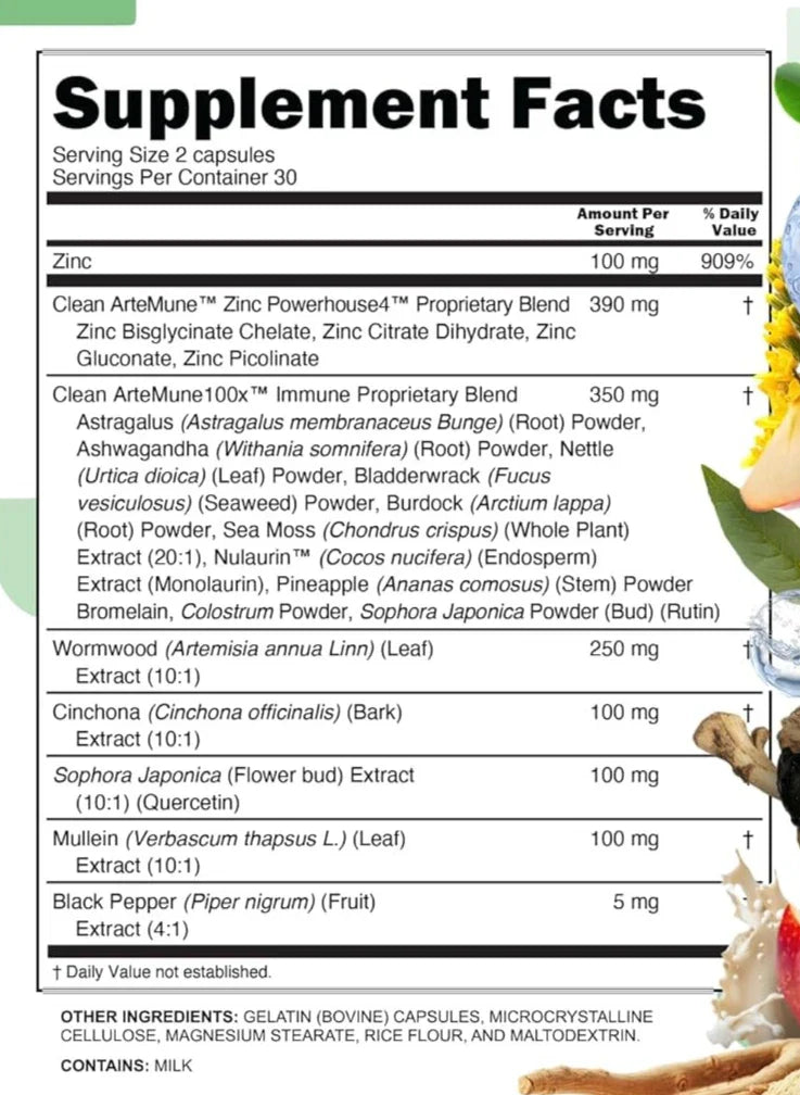 8-in-1 Herbal Cleanse & Immune Support Complex | Artemisinin, Quercetin, Sea Moss, Wormwood & More – 60 Capsules
